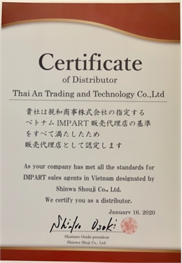 Official distributor certification